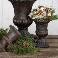 Doniczka osłonka kielich antyczny styl 17,5 cm brązowa retro bez odpływu