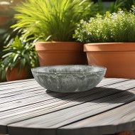 Okrągła Misa z Imitacją Marmuru - Ekologiczna, Z Tworzywa Recyklingowego