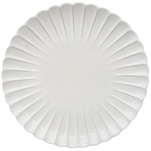 Elegancki talerz obiadowy biały – klasyczna ceramika z dekoracyjnym reliefem