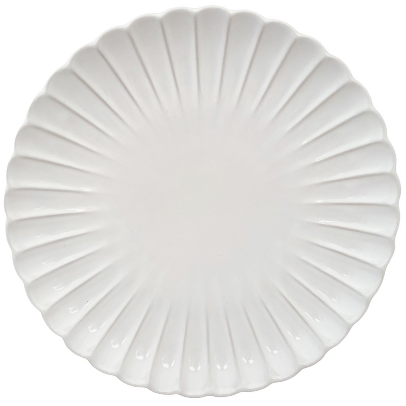 Elegancki talerz obiadowy biały – klasyczna ceramika z dekoracyjnym reliefem