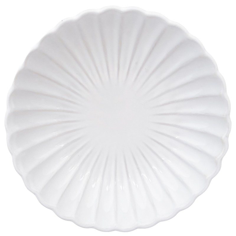 Biały talerz głęboki z dekoracyjnym reliefem – elegancja i funkcjonalność w jednym