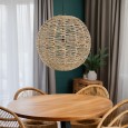 Lampa sufitowa wisząca boho z juty śr. 40 cm regulowana naturalna