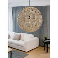 Lampa sufitowa wisząca boho z juty śr. 40 cm regulowana naturalna