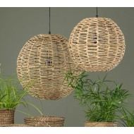 Lampa sufitowa wisząca boho z juty śr. 40 cm regulowana naturalna