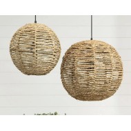 Lampa sufitowa wisząca boho z juty śr. 40 cm regulowana naturalna