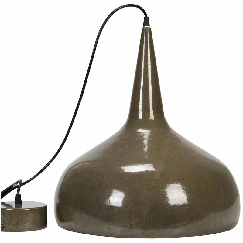 Lampa sufitowa wisząca loft metalowa brązowa śr. 40 cm połysk