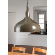 Lampa sufitowa wisząca loft metalowa brązowa śr. 40 cm połysk