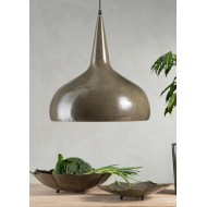 Lampa sufitowa wisząca loft metalowa brązowa śr. 40 cm połysk