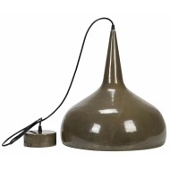 Lampa sufitowa wisząca loft metalowa brązowa śr. 40 cm połysk