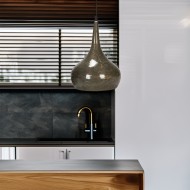 Lampa sufitowa wisząca loft metalowa brązowa 23 cm połysk