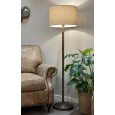 Lampa podłogowa bez klosza stare złoto z drewnianą podstawą E27 120 cm