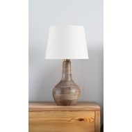 Drewniana Lampa Stołowa Boho – Naturalna, Bez Klosza