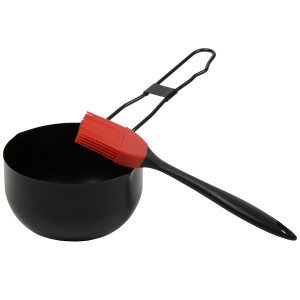 Zestaw do marynowania z misą i pędzelkiem czarny grill kuchnia stal nierdzewna