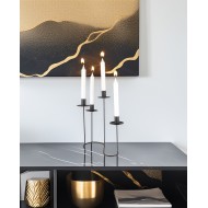 Świecznik kandelabr czarny matowy na 4 świece metalowy 30 cm loft