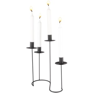 Świecznik kandelabr czarny matowy na 4 świece metalowy 30 cm loft