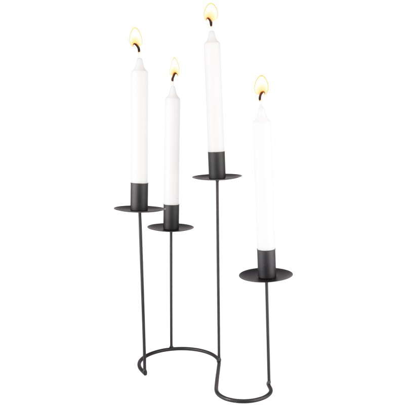 Świecznik kandelabr czarny matowy na 4 świece metalowy 30 cm loft