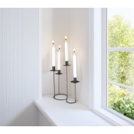 Świecznik kandelabr czarny matowy na 4 świece metalowy 30 cm loft