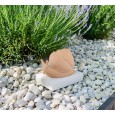 Figurka ceramiczna ślimak beżowy dekoracyjny mały do ogrodu i wnętrz