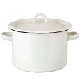 Garnek emaliowany biały z pokrywką 3L klasyczny retro indukcja