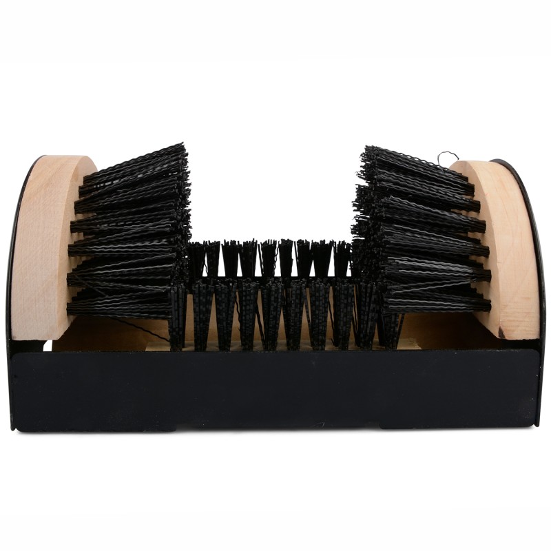 Szczotka do butów podłogowa z metalowym stelażem i 4 szczotkami