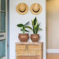 Doniczki metalowe dekoracyjne brązowe 2 szt. bez odpływu do roślin