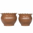 Doniczki metalowe dekoracyjne brązowe 2 szt. bez odpływu do roślin
