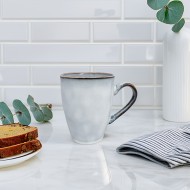 Kubek ceramiczny szaro-błękitny 330 ml do kawy herbaty mikrofala zmywarka