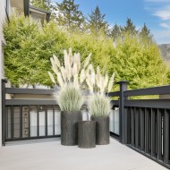 Osłonki metalowe 3 szt. postarzane czarne duże rustykalne bez odpływu