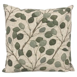 Poszewka dekoracyjna 45x45 liście lniana struktura zamek zip do prania