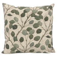 Poszewka dekoracyjna 45x45 liście lniana struktura zamek zip do prania