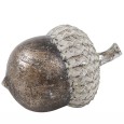 Figurka żołądź dekoracyjna srebrna 12 cm ozdoba jesienna na stół i półkę