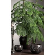 Zestaw 3 czarnych metalowych doniczek w połysku – styl loft, bez odpływu