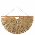 Dekoracja ścienna boho z trawy morskiej – półksiężyc, naturalny kolor