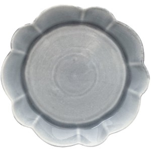 Talerz obiadowy ceramiczny szaro-błękitny 26 cm – elegancki kształt