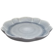 Talerz deserowy ceramiczny szaro-błękitny 20 cm – elegancki kształt