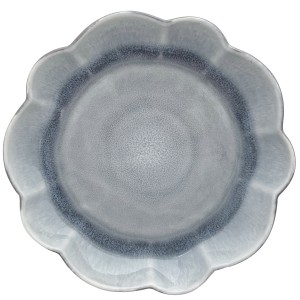 Talerz deserowy ceramiczny szaro-błękitny 20 cm – elegancki kształt