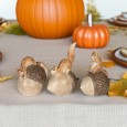 Jesienne figurki dekoracyjne wiewiórki na żołędziach – komplet 3 sztuki