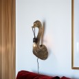 Kinkiet ścienny łabędź złoty mat 59 cm – lampa dekoracyjna