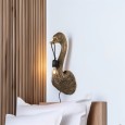 Kinkiet ścienny łabędź złoty mat 59 cm – lampa dekoracyjna