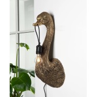 Kinkiet ścienny łabędź złoty mat 59 cm – lampa dekoracyjna