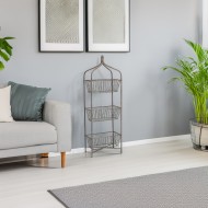 Regał metalowy z 3 koszami 135 cm – loftowy dodatek do wnętrz i ogrodu