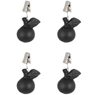 Obciążniki żeliwne jabłka czarne mat – komplet 4 sztuki