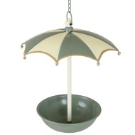 Karmnik dla ptaków parasol stal nierdzewna zielono-beżowo-złoty