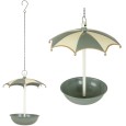 Karmnik dla ptaków parasol stal nierdzewna zielono-beżowo-złoty