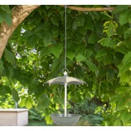 Karmnik dla ptaków parasol stal nierdzewna zielono-beżowo-złoty