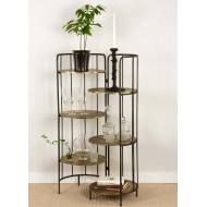 Regał metalowy składany 6 półek czarno-złoty