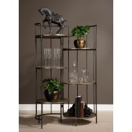 Regał metalowy składany 6 półek czarno-złoty