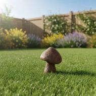 Figurka ogrodowa grzyb terakota brązowa mrozoodporna 20 cm