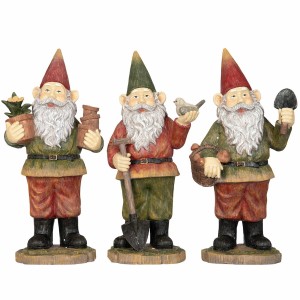 Figurki skrzaty ogrodowe komplet 3 szt. duże 50 cm wodoodporne