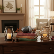 Figurka żołądź dekoracyjna srebrna 13 cm jesień i Boże Narodzenie